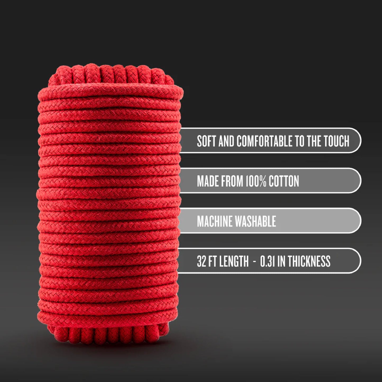 Blush - Temptasia - Bondage Rope - 32 Feet - Red
