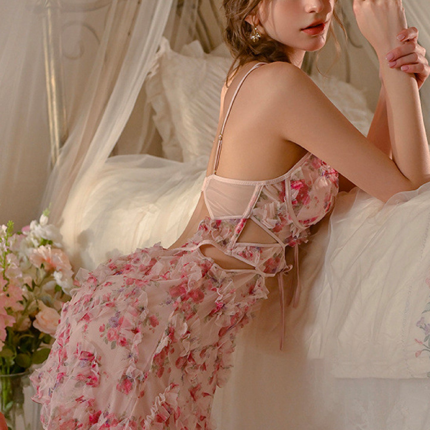 Sexy Lingerie - Rose Ruffle Dress