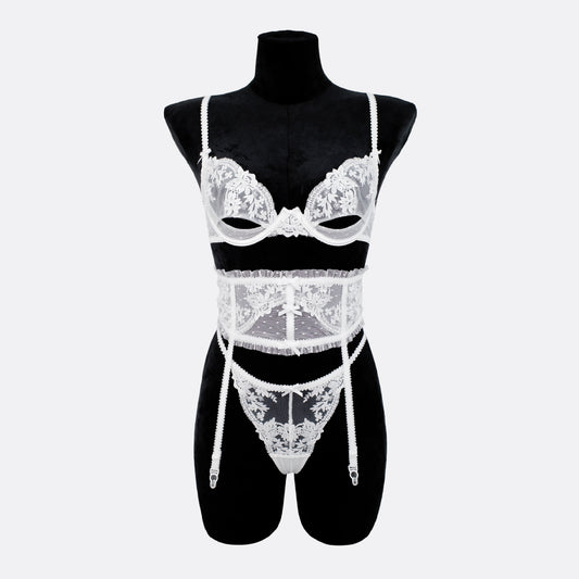Soft Seduction White Lingerie Set