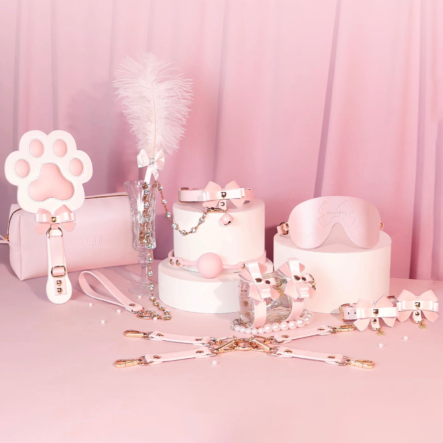 SHAKI Pink Ribbon BDSM Set