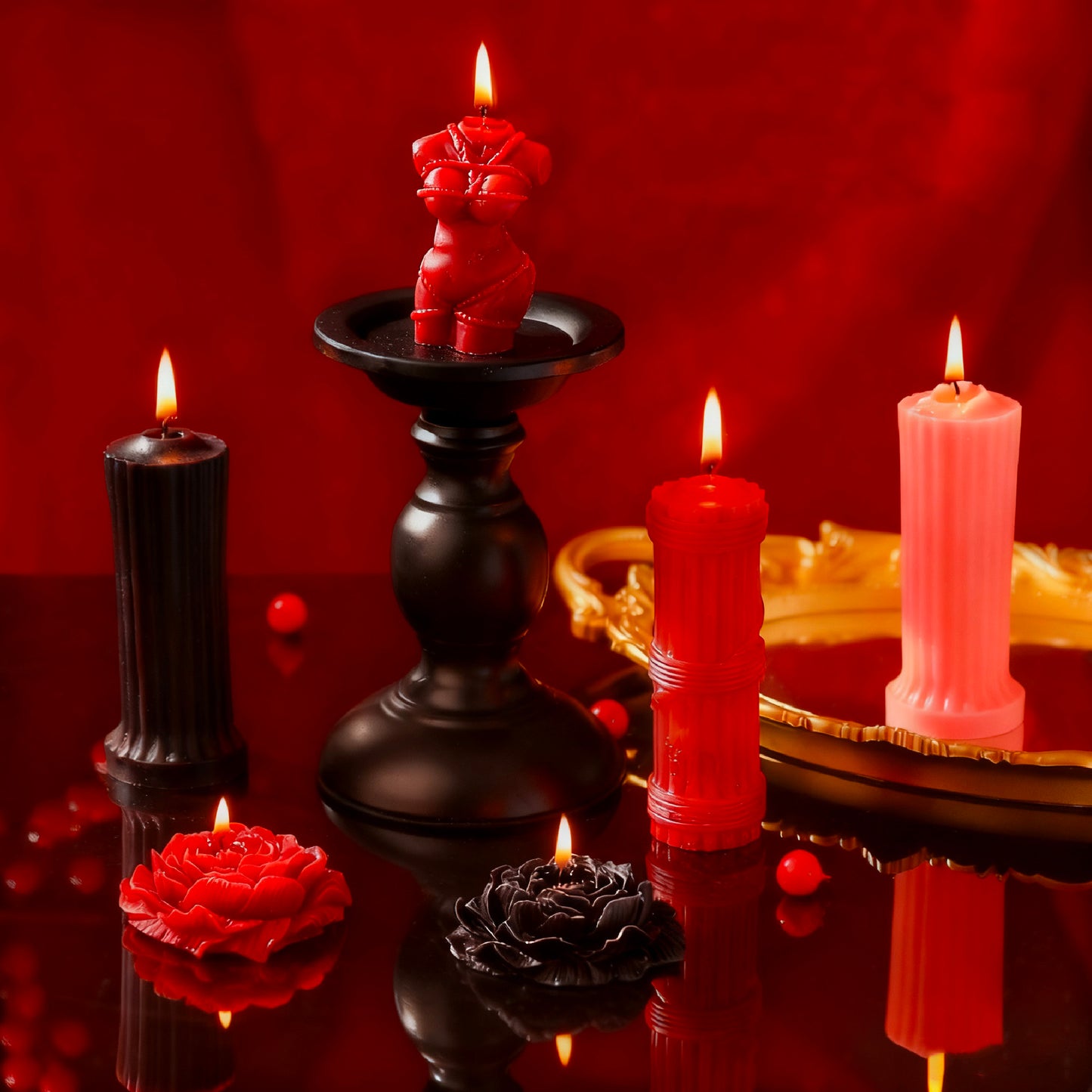 Crimson Body Candle - Red